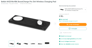Belkin WIZ016vfBK BoostCharge Pro 3in1 Wireless Charging Pad voor €99 bij Art & Craft