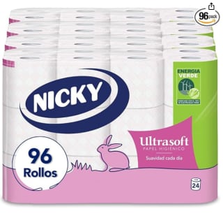 Nicky Ultrasoft Papel Higiénico 96 rollos 2 capas por 13,98€