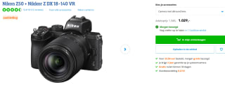 Nikon Z50 + Nikkor Z DX 18-140 VR voor €1.029 bij Coolblue