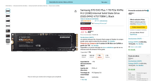Disco duro m2 Samsung Evo 1TB por solo 48,86€