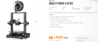 Creality Ender-3 v2 Neo 3d printer voor €229 bij 3D Prima