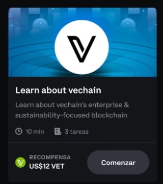 12€ Vechain en coinbase
