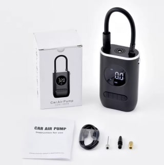 Bomba de aire eléctrica con pantalla digital para coche a solo 14,76€
