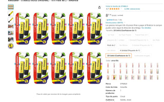 10 x Pack de 2 color Amarillo Rotulador marca Stabilo Boss Original por 8,31€