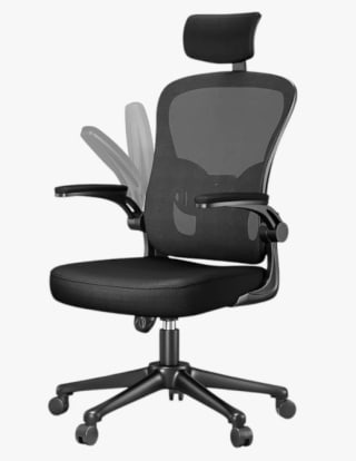Silla de Oficina Ergonómica con Reposacabezas, Ajustable y con Soporte Lumbar por 45,82€