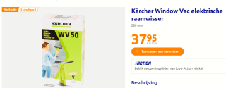 Kärcher ruitenreiniger Window Vac Classic voor €37,95 bij de Action