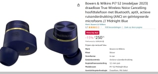 Bowers & Wilkins Pi7 S2 draadloze True Wireless Noice Cancelling hoofdtelefoon met Bluetooth voor €250,75 via Amazon Prime