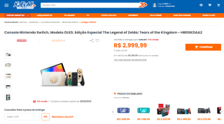 Console da Nintendo, modelo Switch OLED The Legend of Zelda - R$ 2.999,99