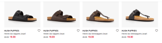 50% korting op slippers en sandalen van Hush Puppies bij Scapino