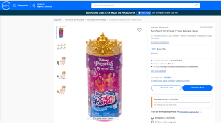 Muñeca Disney Princess Sorpresa Color Reveal por $13.290