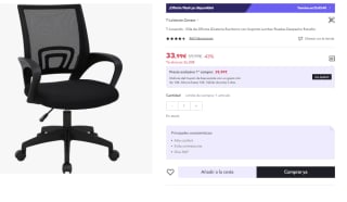Silla de Escritorio Ergonómica por 33.99€ (Cuenta Nueva 21,99€)