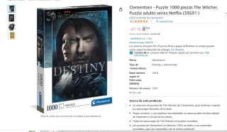 The Witcher, puzzle de 1000 piezas de la marca Clementoni por 8€