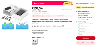 Carlinkit 5.0 - Draadloze CarPlay & AndroidAuto Adapter voor €28,56 bij ALiexpress