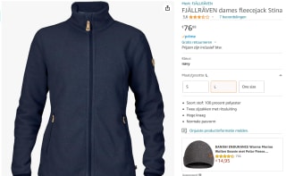 Fjallraven dames fleecejack voor €76,88 bij Amazon.nl
