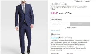 Emidio tucci Traje Tucci Classic por 89€ varios colores