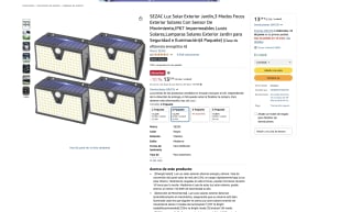 4 Focos Exterior Solar SEZAC 3 Modos sdensor de Movimiento IP67 Impermeables por solo 13,29€
