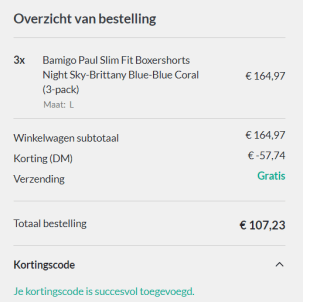 Tot 35% korting op je bestelling bij Bamigo