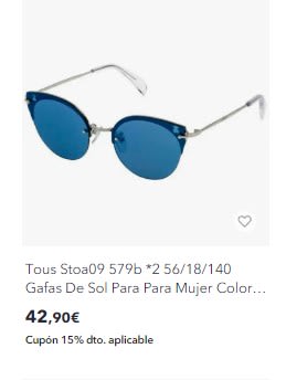 Recopilación de gafas de sol de la marca Tous descuentos de hasta 75%