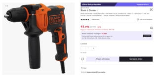 Taladro percutor con Cable 710W Portabrocas 13mm Velocidad variable Incluye 4 BrocasLACK+DECKER BEH710 Taladro percutor con Cable 710W Portabrocas 13mm Velocidad variable Incluye 4 Brocas BLACK+DECKER BEH710 por 29.4€