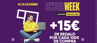 15€ de regalo por cada 100€ en tecnologia, gaming y ociodesde Fnac web y app