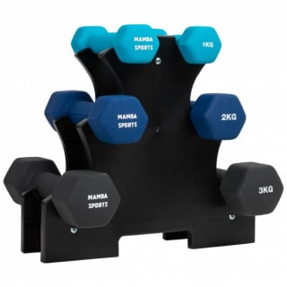 MAMBA SPORTS Trade Conjunto 2x 1kg, 2x 2kg, 2x 3kg con árbol con mancuernas por 19,99€
