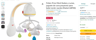 Juguete de cuna Móvil Nubes y Lunas marca Fisher price por 17,50€