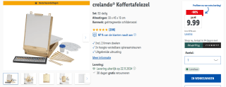 Crelando koffertafelezel met inhoud voor €9,99 bij Lidl