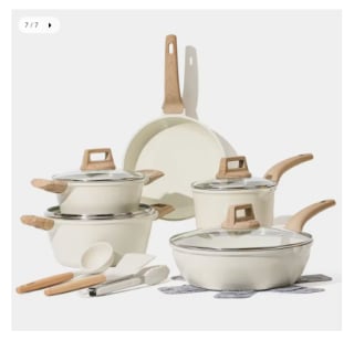 Juego de Sartenes Antiadherentes Para Todo Tipo de Cocinas, Sartenes de Cocina de 14 Piezas, Libre de PFOA por 69.59€ (Cuenta Nueva 59.59€)