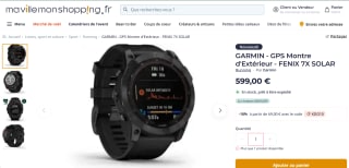 Montre Garmin Fenix 7X solar 599€