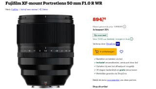 Fujifilm XF-mount Portretlens 50 mm F1.0 R WR voor €894,34 bij Bol