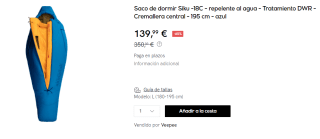 Saco de dormir Mammut Siku -18C - repelente al agua por 139.99€