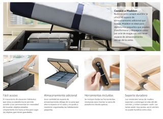 Estructura de cama con somier tapizado, elevador de gas y almacenamiento, 150 x 200 cm por 232,99€