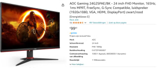 AOC GAMING 24G2SPAE/BK 24" Full HD 165Hz IPS monitor voor €99 bij Amazon