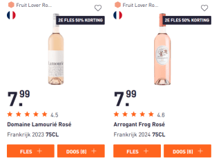 50% korting op elke tweede fles wijn bij Gall & Gall