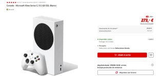 Consola Xbox Series S, 512 GB SSD por 273€