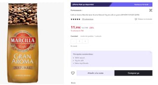 Café Marcilla Gran Aroma Natural en grano 1kg por 11,99€ (cuenta nueva por 5,99€)