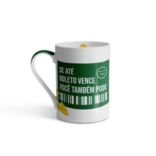Caneca "Se até boleto vence, você também pode" de 370ml - R$ 13,90