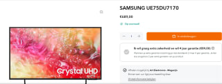 Samsung Crystal UHD 75DU7170 (2024) voor €689 bij Artelectronics