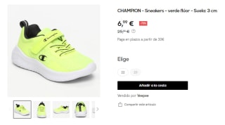 Hasta 90% descuento ropa y calzado Champions desde solo 2,99€