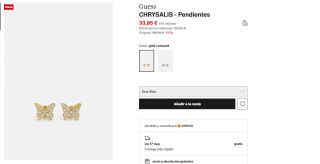 Pendientes mariposa de la marca Guess por 33,95€