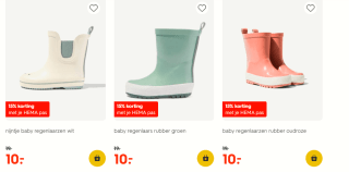 15% korting op alles bij de Hema