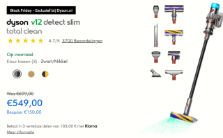 Dyson V12 Detect Slim Total Clean voor €549 bij Dyson