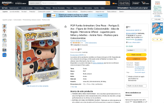 Figura coleccionable POP Funko Animation One Piece Portgas D Ace por 8€