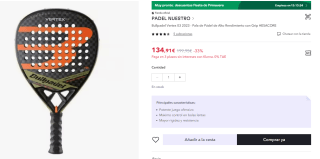 Pala Padel Bullpadel Vertex 03 2023 por 134,91€ (cuenta nueva por 124,91€)