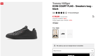 TOMMY HILFIGER Sneakers laag 'ICON COURT' in Zwart voor €39,95 bij Zalando