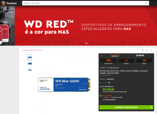 SSD da WD Blue, modelo SA510 de 250GB - R$ 209