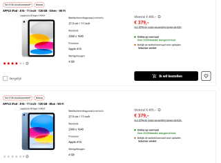 Apple - iPad 2025 11 - WiFi - 128GB voor €379 bij de Mediamarkt