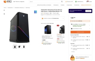 Torre PcCom Bronze AMD Ryzen 3 3200G RAM 8GB 240SSD+1TB HDD por solo 130,75€