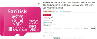 SanDisk Nintendo Switch - Micro SDXC - 256GB voor €27,99 bij Amazon