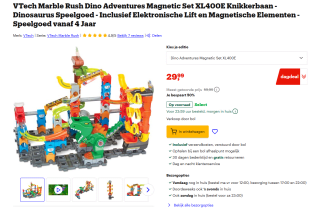 VTech Marble Rush Dino Adventures Magnetic Set XL400E Knikkerbaan voor €29,99 bij Bol.